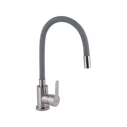 Смеситель для кухни Brinex Pure 015F3 с гибким изливом Nickel/Grey BRIPUR015F3NKG