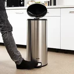 Відро для сміття МVM з кришкою та педаллю 30 л (BIN-16 30L SS) - мініатюра 7