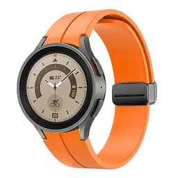 Ремінець для Samsung Galaxy Watch 4 Classic 42mm - помаранчевий ширина кріплення 20мм силікон Watchbands Cls-black (W33-6WB62202667) - мініатюра 2