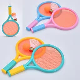 Бадмінтон дитячий MS 4380, ракетки 2шт, 35,5см, воланчмк, м'ячик пластик 5см, в сетці 20-41-7см (6903317730650) МІКС