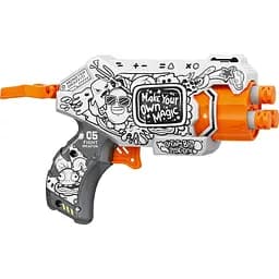 Игрушечный детский пистолет мех. с барабаном и мягким. патронами (4 шт.) (монстр граффити) (15 х 11см)