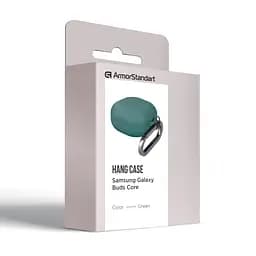 Силіконовий чохол для навушників Samsung Galaxy Buds Core, Hang Case, зелений, ультратонкий захисний кейс товщиною 2 мм, захист від подряпин, пилу та ударів, компактний, з карабіном для кріплення, ArmorStandart (ARM88042) - мініатюра 3