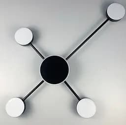 Стельовий LED світильник-супутник чорного кольору Line.F R 88/4 BK