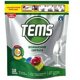 Таблетки для посудомоечных машин Tems 4 в 1 12 шт. (8697916021148)