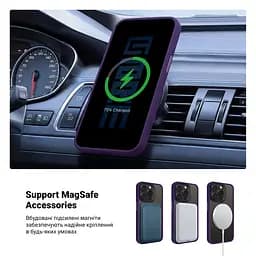 Чехол для Apple iPhone 13 Pro, Uniq MagCase, фиолетовый, противоударный, панель-накладка с MagSafe, ударопрочный TPU+PC, с магнитом MagSafe, поддержка полноценной беспроводной зарядки, ArmorStandart (ARM75316) - мініатюра 4