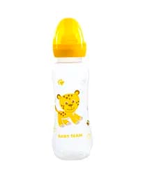 Бутылочка для кормления Baby Team, с латексной соской, 250 мл, желтый (1310_желтый)