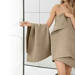 Рушник вафельний Cosas Beige Greek Waffle 65x120 см (Towel_34Beige_GreekWaffle_65x120) - мініатюра 5