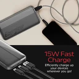 Павербанк Energizer Black 10 000 mAh / 15 Вт (UE10050CC) - мініатюра 10