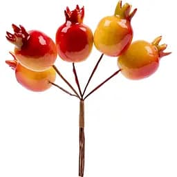 Декоративний гранат Yes! Fun глянцевий 20 мм 5 шт./пучок жовтий (974134)