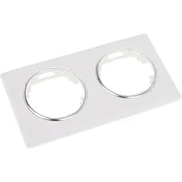 Рамка Brille двойная белая с кольцом цвета хром WB-2F Wh/Ch