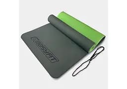 Коврик для йоги и фитнеса EasyFit TPE+TC 6 мм двухслойный черный-зеленый (EF-1924-BG)