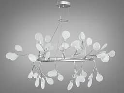 Підвісна нова люстра 2024 "Світлячок" для залу, 54 лампи, хром сатин