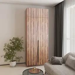 Шафа 2-дверна з антресоллю MebelStar Оскар ДСП BL-B, блок шухляд 100x52x260 см Дуб бурштиновий (MBS-4853)