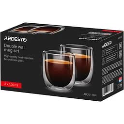 Набір чашок Ardesto з подвійними стінками 120 мл 2 шт. (AR2612BR) - мініатюра 2