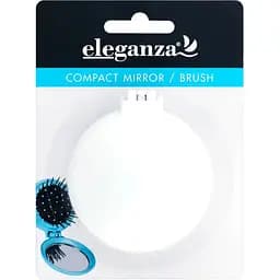 Дзеркало косметичне Eleganza з гребінцем 2-в-1 біле (850623)