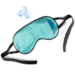 Шовкова маска для сну Чумацький Шлях з нековзкою резинкою та охолоджуючим гелевим вкладишем в Подарунковій упаковці Бірюзовий (1094-02t)