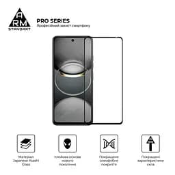 Захисне скло на TECNO Spark 30 4G (KL6) з олеофобним покриттям, Pro, повне проклеювання, антистатичний і пиловідштовхуючий шар, 9H, самоклеючеся, 2.5D, на весь екран, антистатичний клей, ArmorStandart (ARM81384) - мініатюра 2