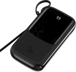 Зовнішній акумулятор Baseus PPQD-F01 Qpow 20000 mAh 15w із кабелем iPhone чорний - мініатюра 2
