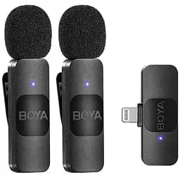 Професійний бездротовий петличний мікрофон Boya BY-V2 Lightning 2 шт. Black (18871)