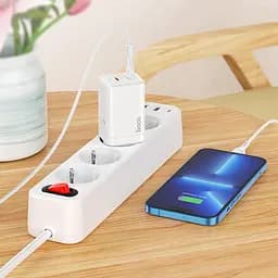 Адаптер мережевий Hoco Type-c to Lightning Cable Astral N23 |2Type-C, 45W/3A, PD/QC| - мініатюра 2