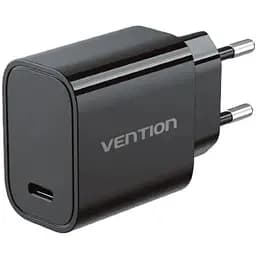 Зарядний пристрій 1xUSB-C 30W + USB-C cable М-М Black Vention (G18B0-EU)