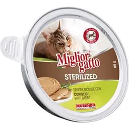 Влажный корм для стерилизованных кошек Migliorgatto Sterilized мусс с кроликом 85 г