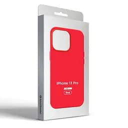 Силиконовый чехол для Apple iPhone 13 Pro, ICON2 Case, красный, противоударный, панель, защита всего корпуса, матовая поверхность Soft Touch, выступает над дисплеем, совместим с защитными стеклами и пленками, с микрофиброй, ArmorStandart (ARM60495) - мініатюра 9