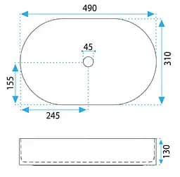 Умивальник Rea Vanda white накладний REA-U0603, Білий - мініатюра 5