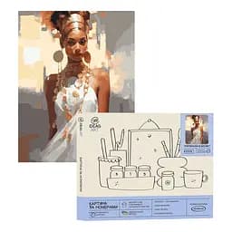 Набір для розпису по номерах "Африканка в білому" 40*50 см, IDEA2-GX47100, ТМ "99IDEAS"