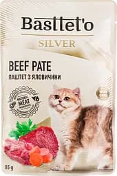 Вологий корм для котів Basttet'o Silver паштет з яловичини 85 г
