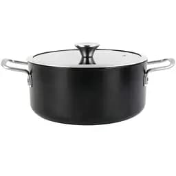 Кастрюля Vitrinor Ares, с крышкой, черная, 24 см, 4,8 л (1114806)