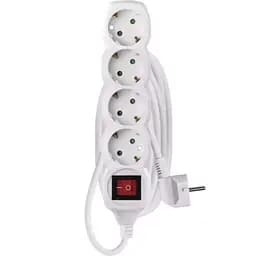 Сетевой фильтр с выключателем, 4 розетки, 1,5 мм², 3 м, белый (P1423R)