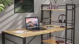 Письмовий стіл Ferrum-decor Серії Конект з етажеркою 75x120x60 чорний ДСП Дуб Артізан 16мм (FRD-104221) - мініатюра 7