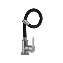 Змішувач для кухні Brinex Pure 015F3 з гнучким виливом Nickel/Black BRIPUR015F3NKB - мініатюра 3