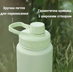 Пляшка для води Smartshake Bohtal Insulated Sports Bottle 960 ml/32 oz Black Batman металева з подвійною вакуумною ізоляцією (11292301) - мініатюра 4