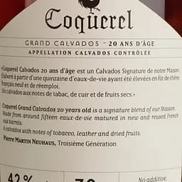 Кальвадос Coquerel 20 yo 42% 0.7 л у подарунковій упаковці - мініатюра 4