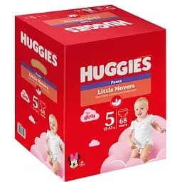 Уцінка. Підгузки-трусики для дівчаток Huggies Little Movers Pants 5 (12-17 кг) 68 шт.  - мініатюра 3