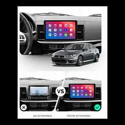 Штатний головний пристрій EasyGo MS1000-F50 10 inch Mitsubishi Lancer X 2007-2017 - мініатюра 2