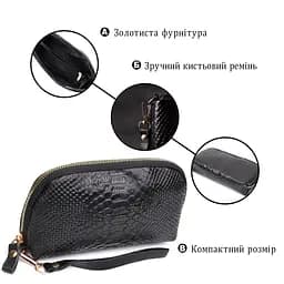 Фактурна жіноча барсетка Vintage з натуральної шкіри із тисненням під змію 19.5х11х5 см sum0028986 - мініатюра 4