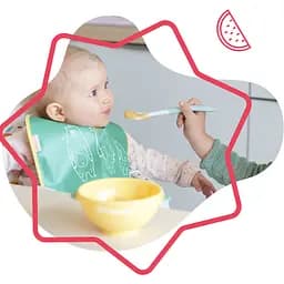 Набір тарілок Badabulle глибоких, різнокольорових 5 шт. + 3 ложки (B005107) - мініатюра 5