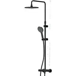 Душова система ShowerSpot з термостатом Am.Pm Like black matt F0780422, Чорний матовий
