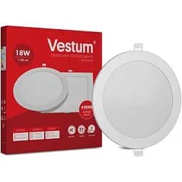 Круглий світлодіодний світильник Vestum врізний 18W 4000K 220V 1-VS-5105 - мініатюра 2