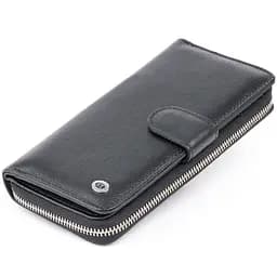 Вертикальний місткий гаманець зі шкіри унісекс ST Leather 19300 чорний