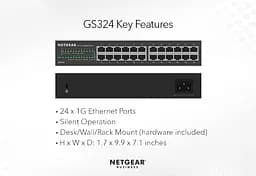 Комутатор GS324 24xGE, Некерований NETGEAR teh0018186 - мініатюра 2
