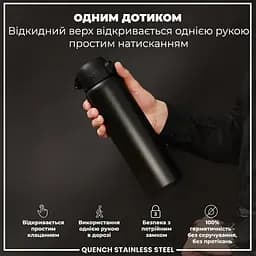 Пляшка для води ION8 металева 1200 мл Stainless Steel Black (I8SS1000BLK) - мініатюра 2