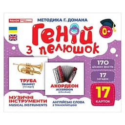 Набор развивающих карточек Гений с пеленок "Музыкальные инструменты" Ранок 10107203, 17 карточек