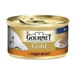 Вологий корм для кішок Gourmet Gold Pate Turkey 85 г х 12 шт. (індичка)
