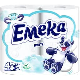 Тришаровий туалетний папір Emeka White 4 рулони (75423)