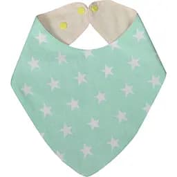 Непромокаемый слюнявчик-бандана Эко Пупс Eco Cotton Звездочки 30х21 см ментоловый (BEC-011)