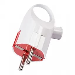 Вилка з заземленням кутова з кільцем Lumano біла 16А (18160)